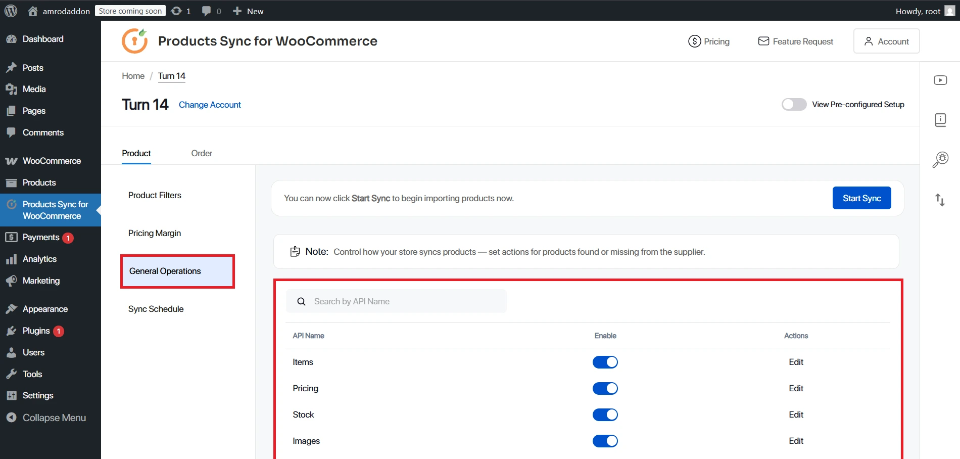 WooCommerce Product Sync - synced products