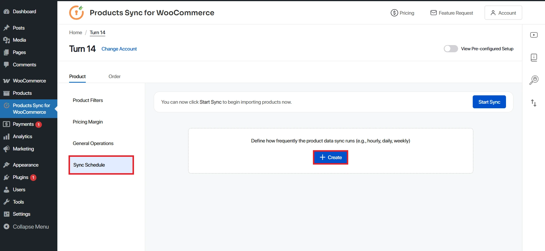 WooCommerce Product Sync - synced products