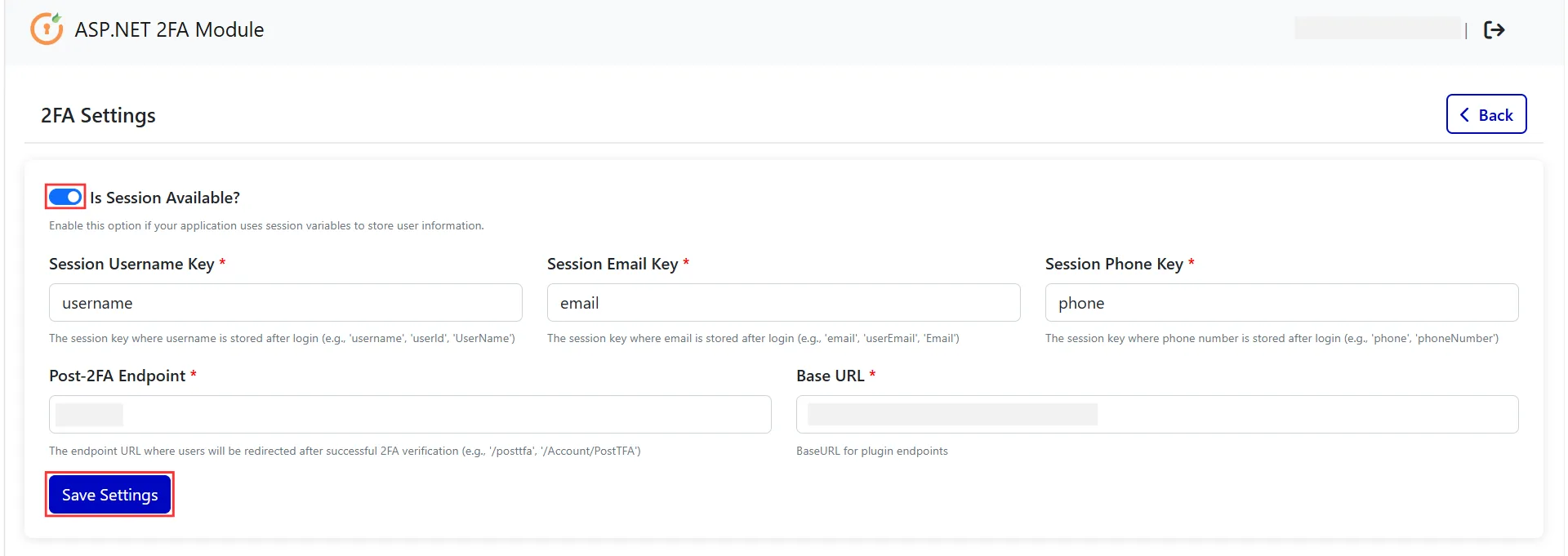 OTP over SMS - Session Variable