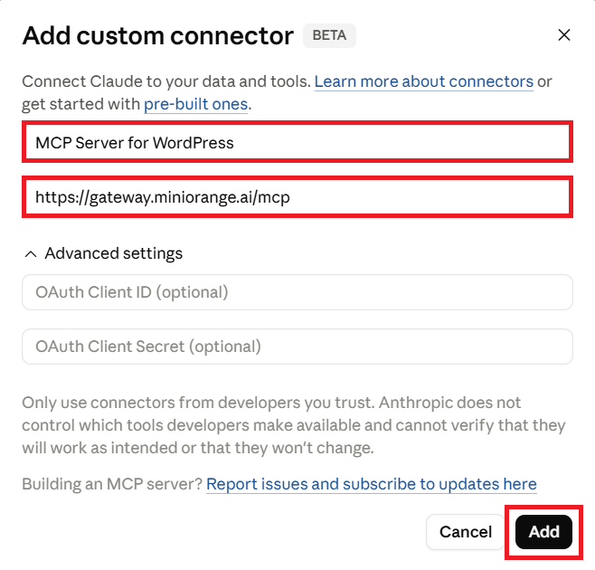 Connect WordPress to AI Agents using MCP | Claude Connector Name and MCP URL