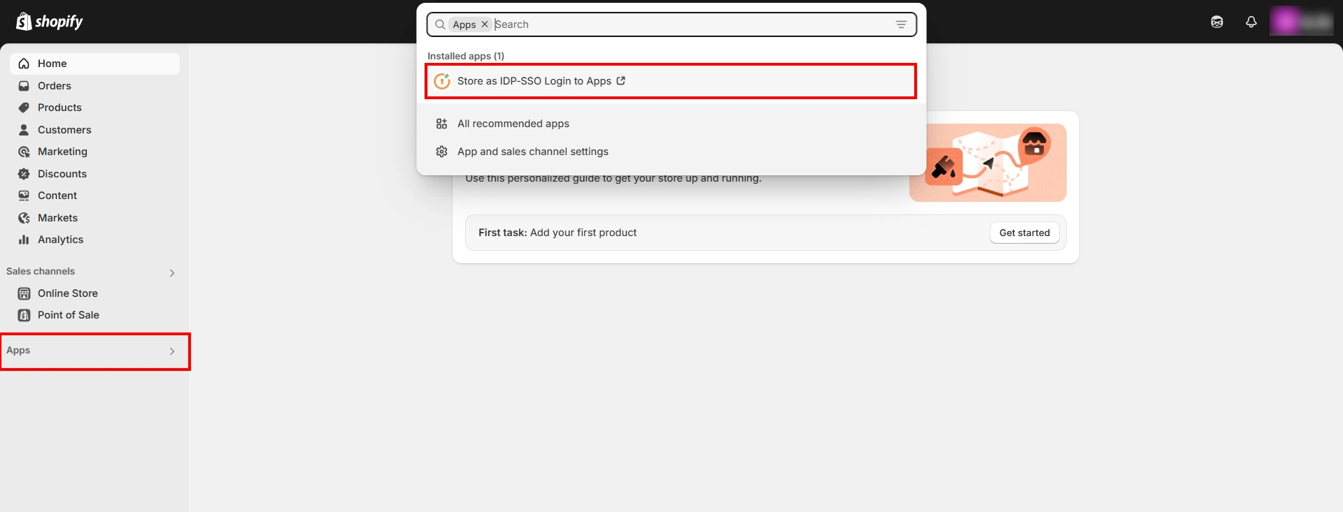 add-store-as-idp-application-shopify