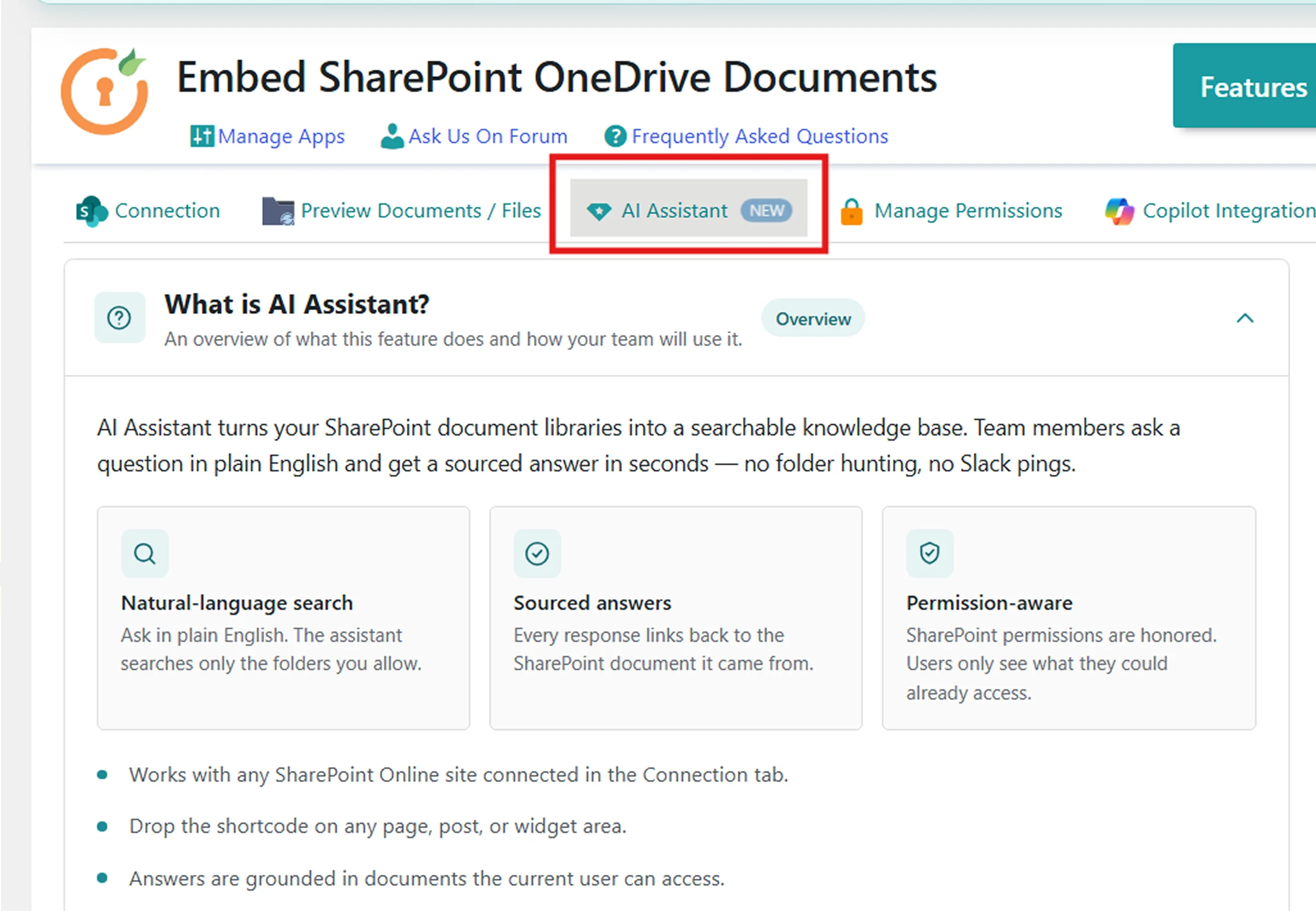 SharePoint AI Assistant for WordPress | Enable SharePoint AI Actions