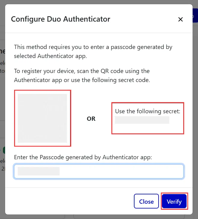 Duo Authenticator - Scan QR Code