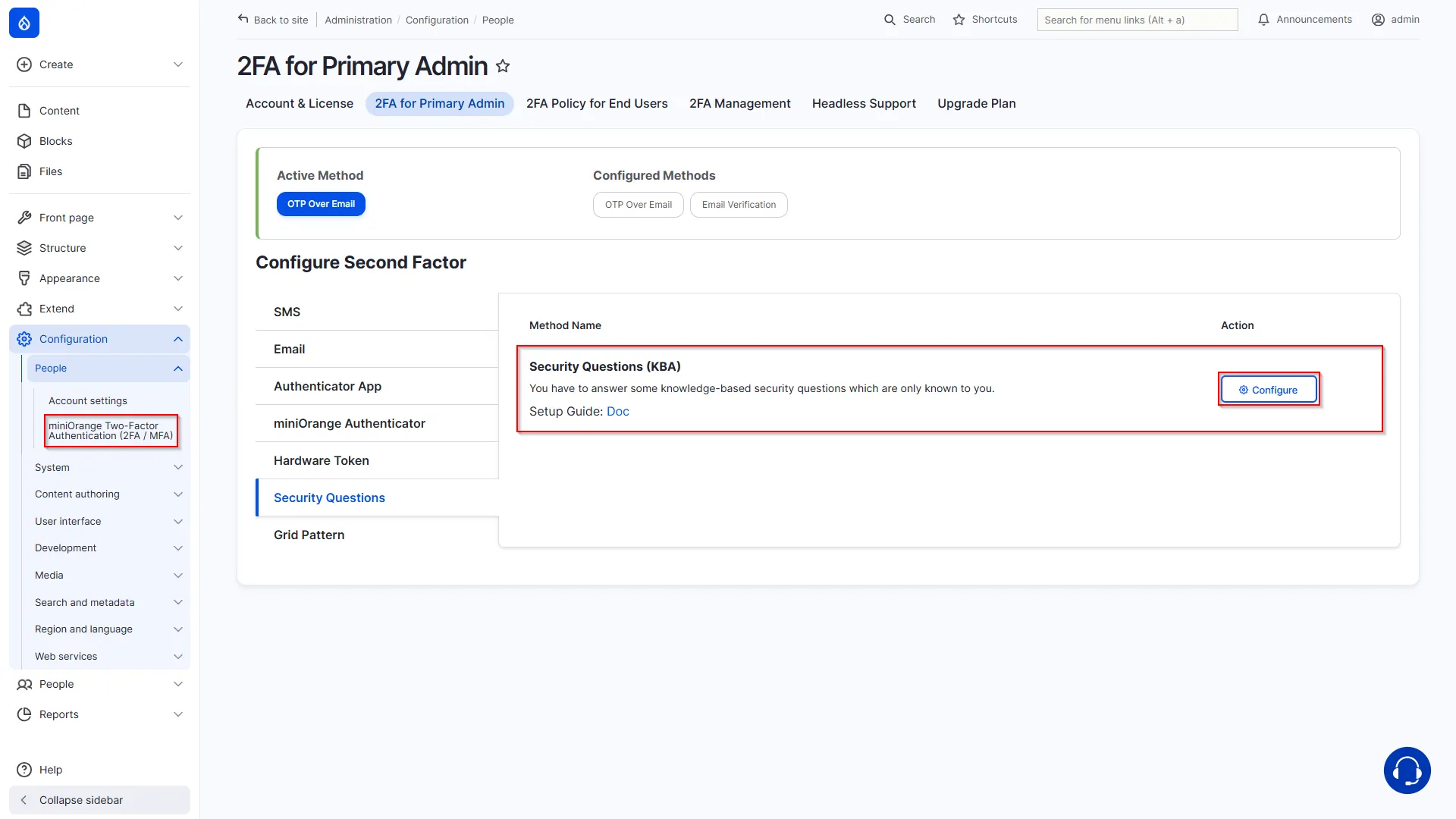 Drupal-2FA-Security-Question-Click-Configure-Button