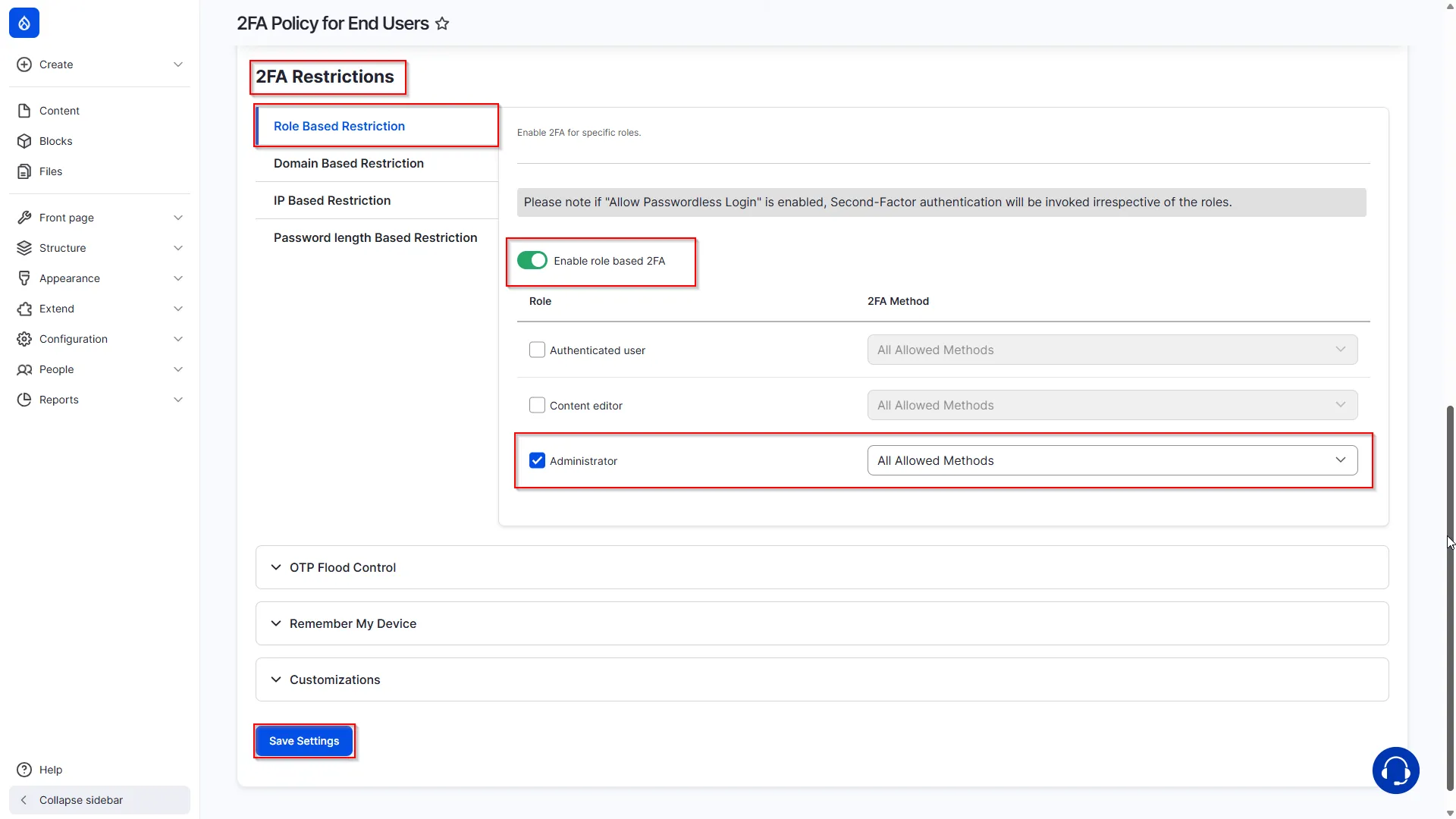 Drupal-2FA-Role-Base-Enable-Specific-Role
