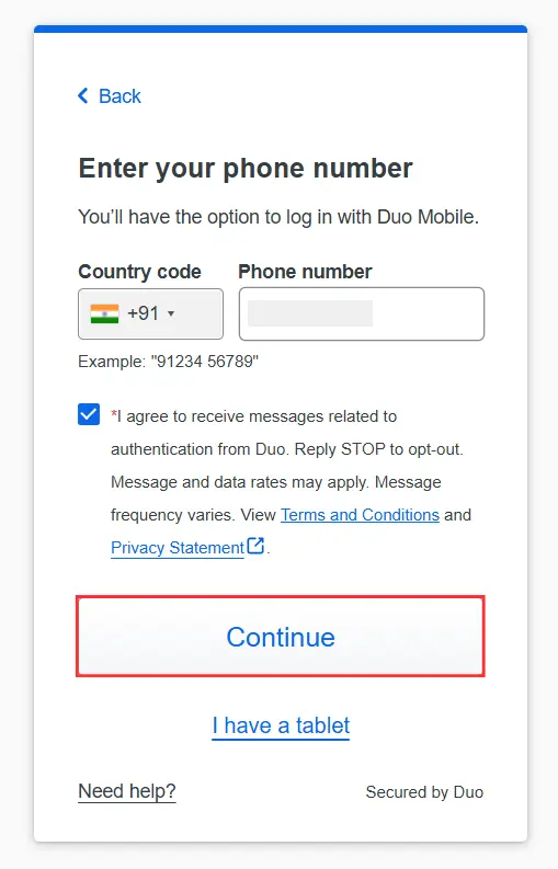 DotNetNuke Two Factor Authentication (2FA) using Duo Authenticator - Add phone number on Duo Security