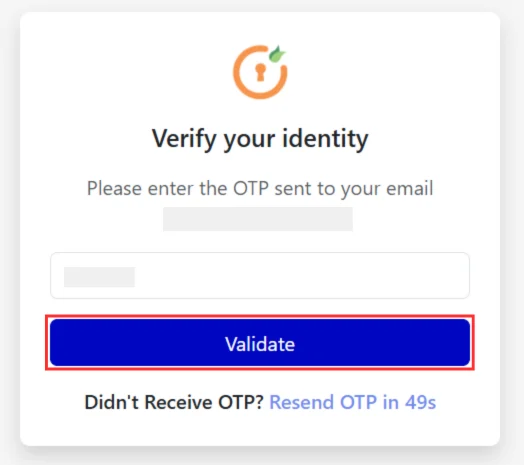 OTP over Email - End User Validate OTP
