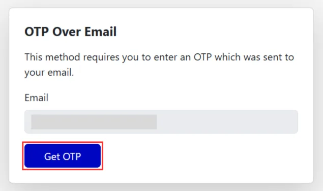 OTP over Email - End User Get OTP
