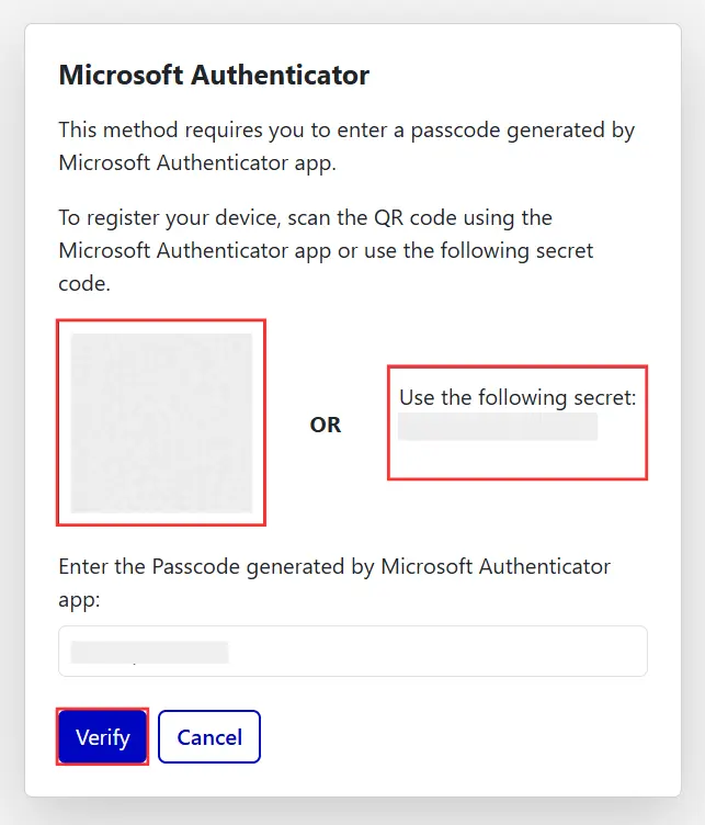 Microsoft Authenticator - End User Scan QR Code