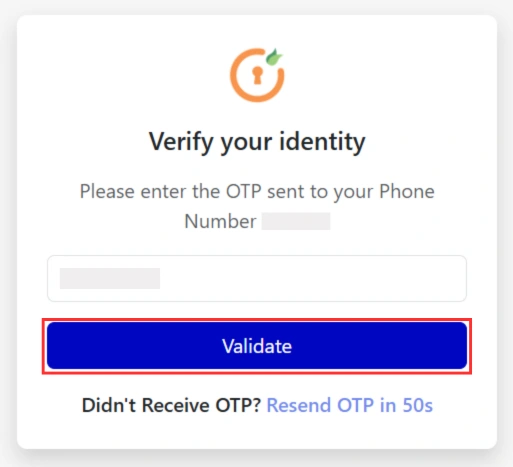 OTP over SMS - End User Validate OTP