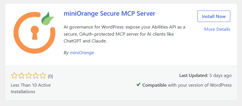 Connect WordPress to AI Agents using MCP | Install miniOrange Secure MCP Server