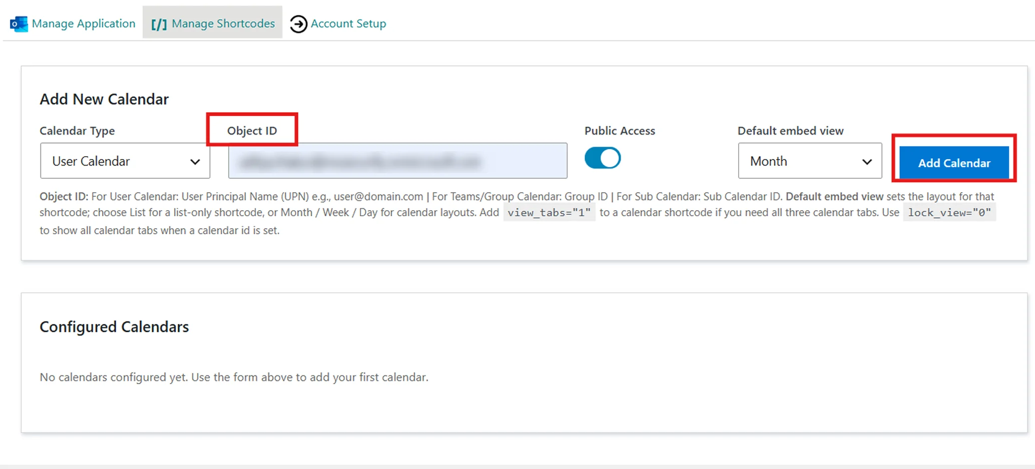Embed Outlook Calendar on WordPress - Enterprise plugin add calendar