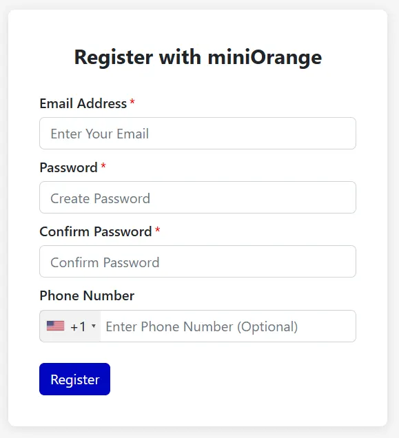 ASP.NET 2FA - registeration page