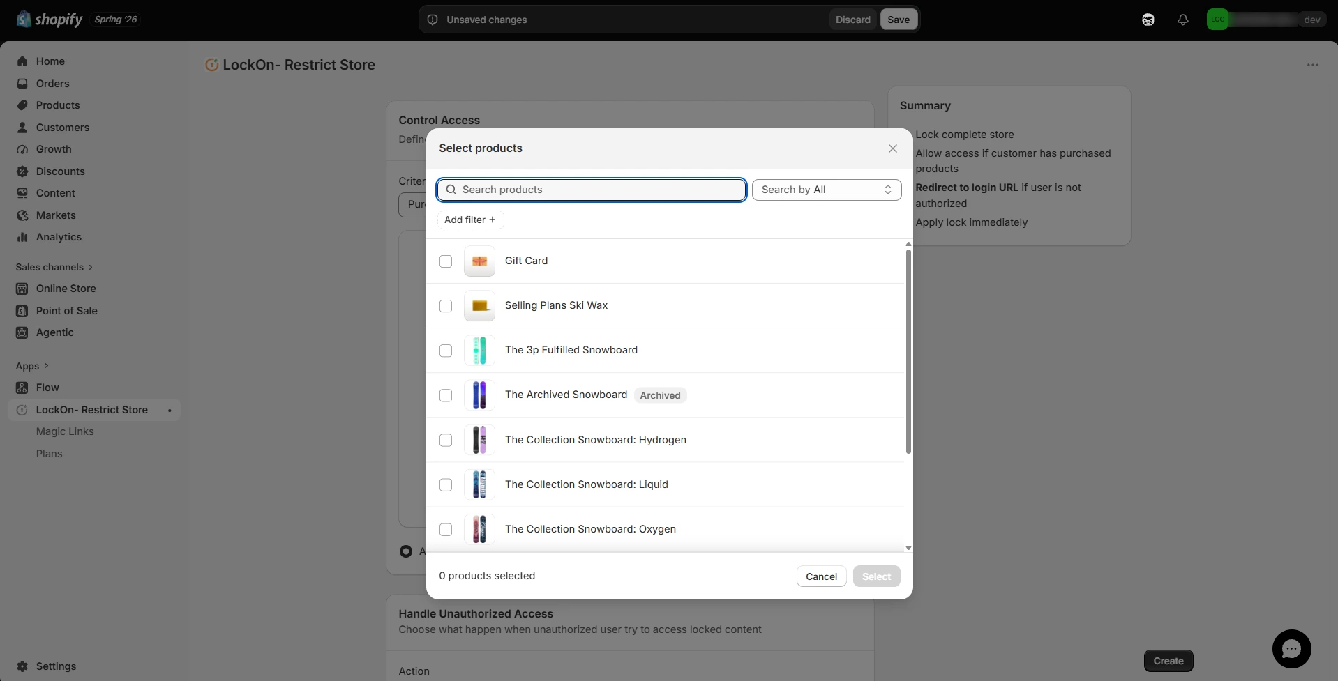 Select products for purchase history rule