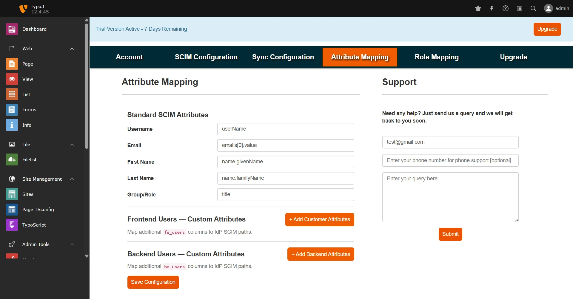 TYPO3 User Sync and Provisioning - Sync Configuration