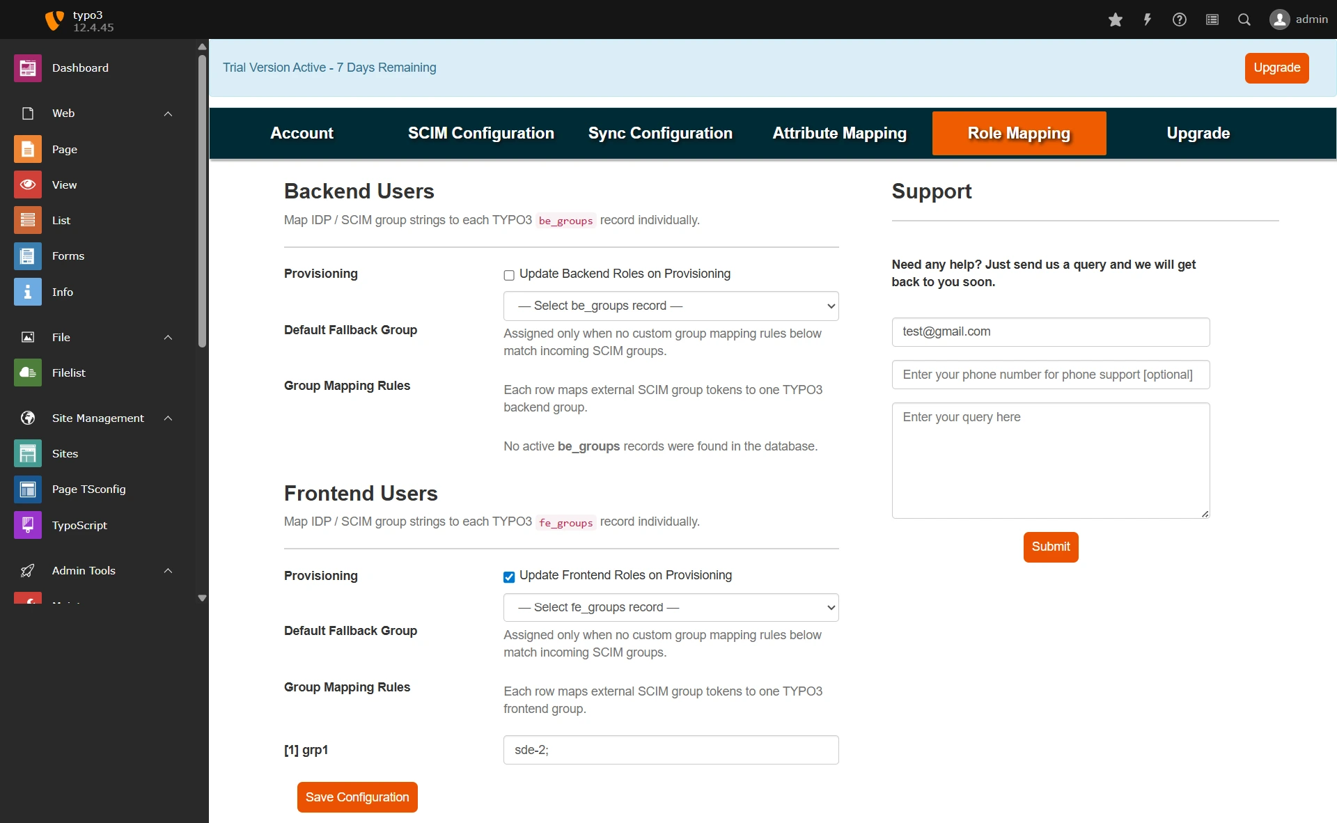 TYPO3 User Sync and Provisioning - Sync Configuration