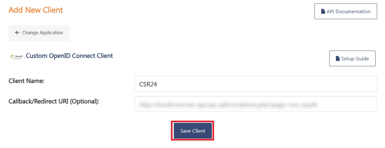 Single Sign-On (SSO) using WordPress as OAuth Server - CSR24 SSO - Authorized Redirect URI