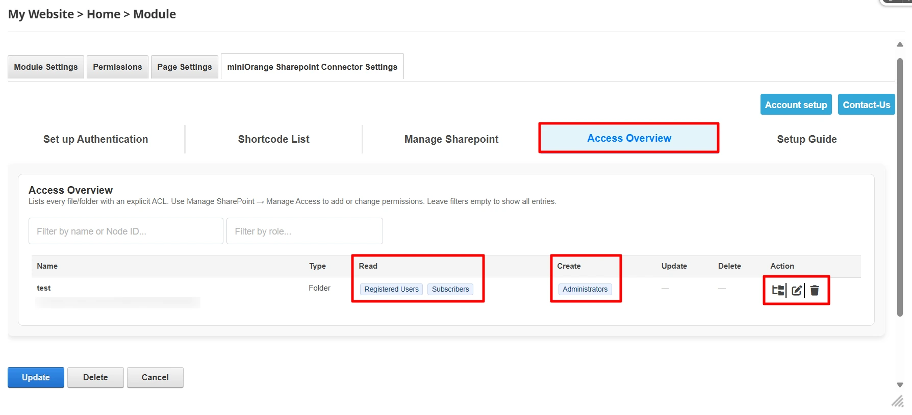 DNN Sharepoint Integration Enterprise - Access Overview