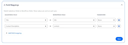 Add Field Mapping