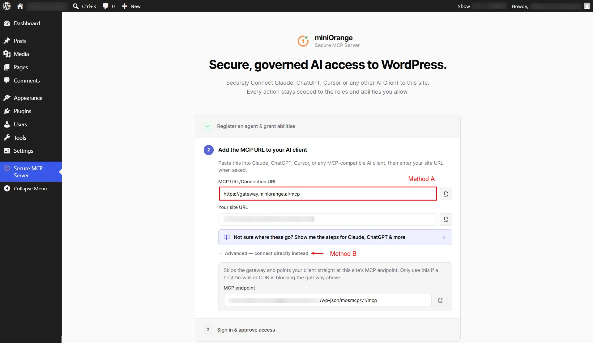 Connect WordPress to AI Agents using MCP | Connection methods for AI clients