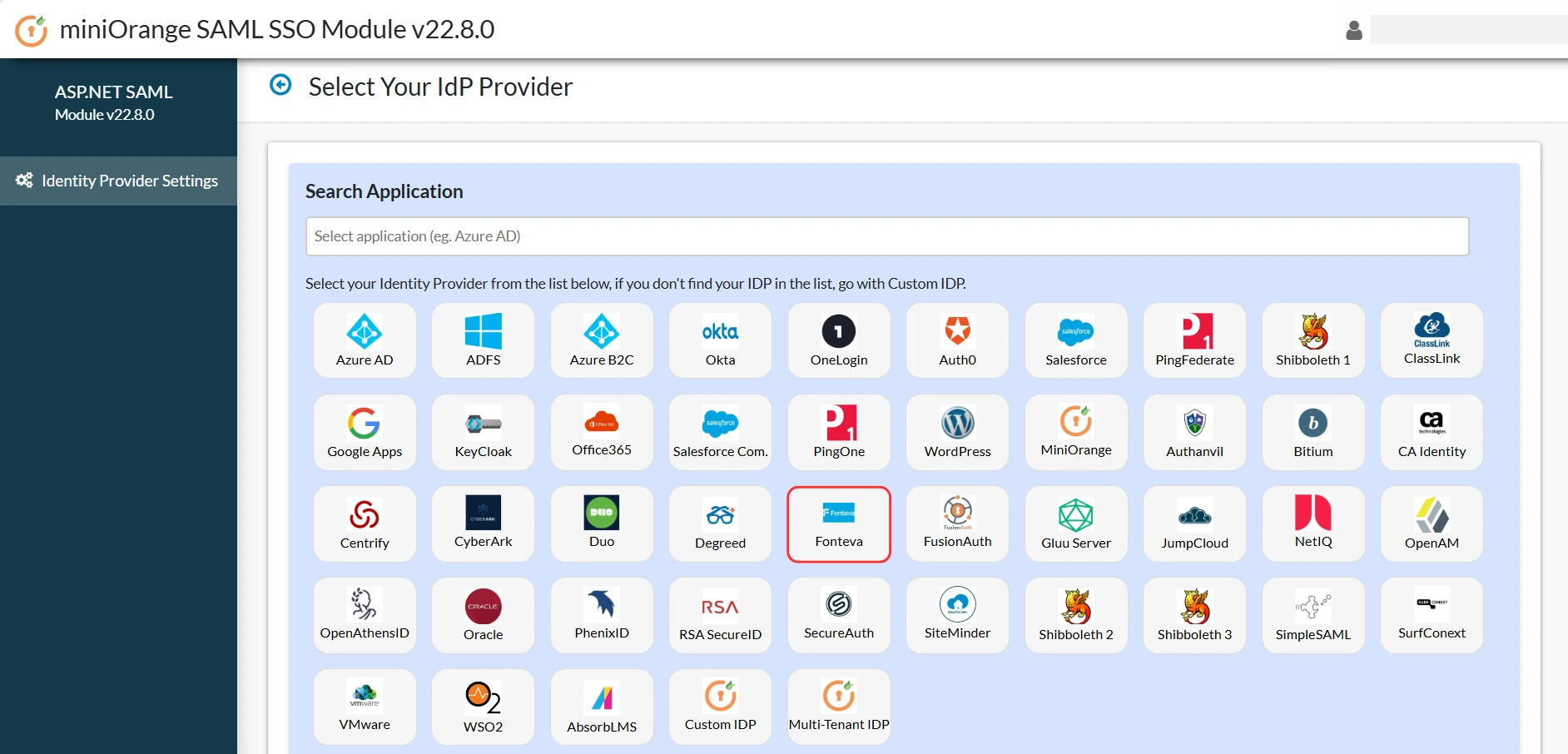 ASP.NET Framework SAML SSO using Fonteva as IDP - Add New IDP