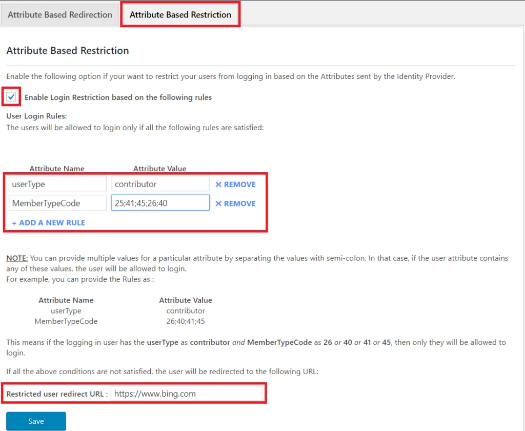 attribute based redirection
