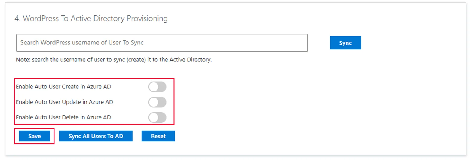Setup Azure AD Sync - Automatic WordPress to Active Directory Sync