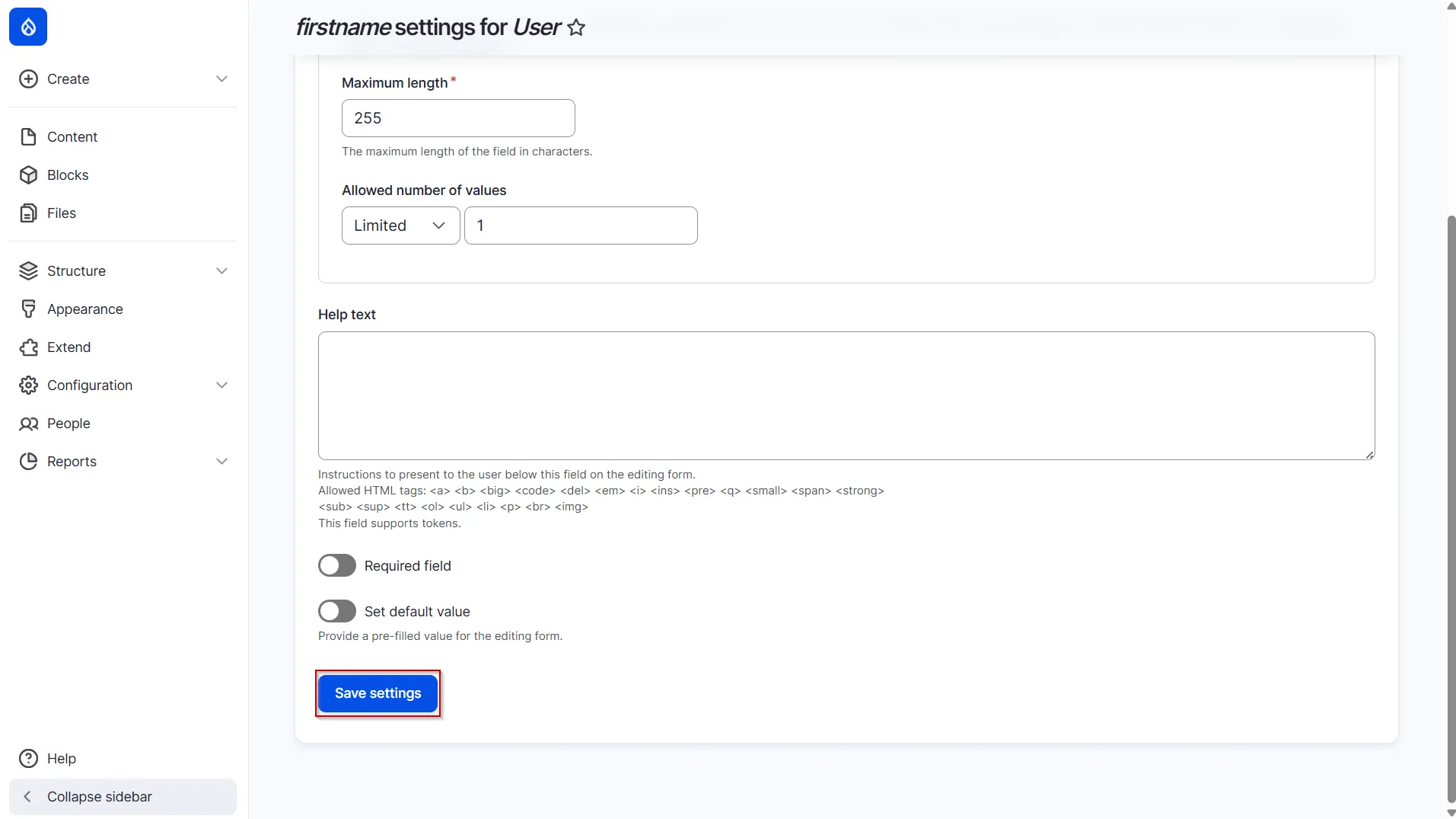 Drupal LDAP - Click on Save Settings Button
