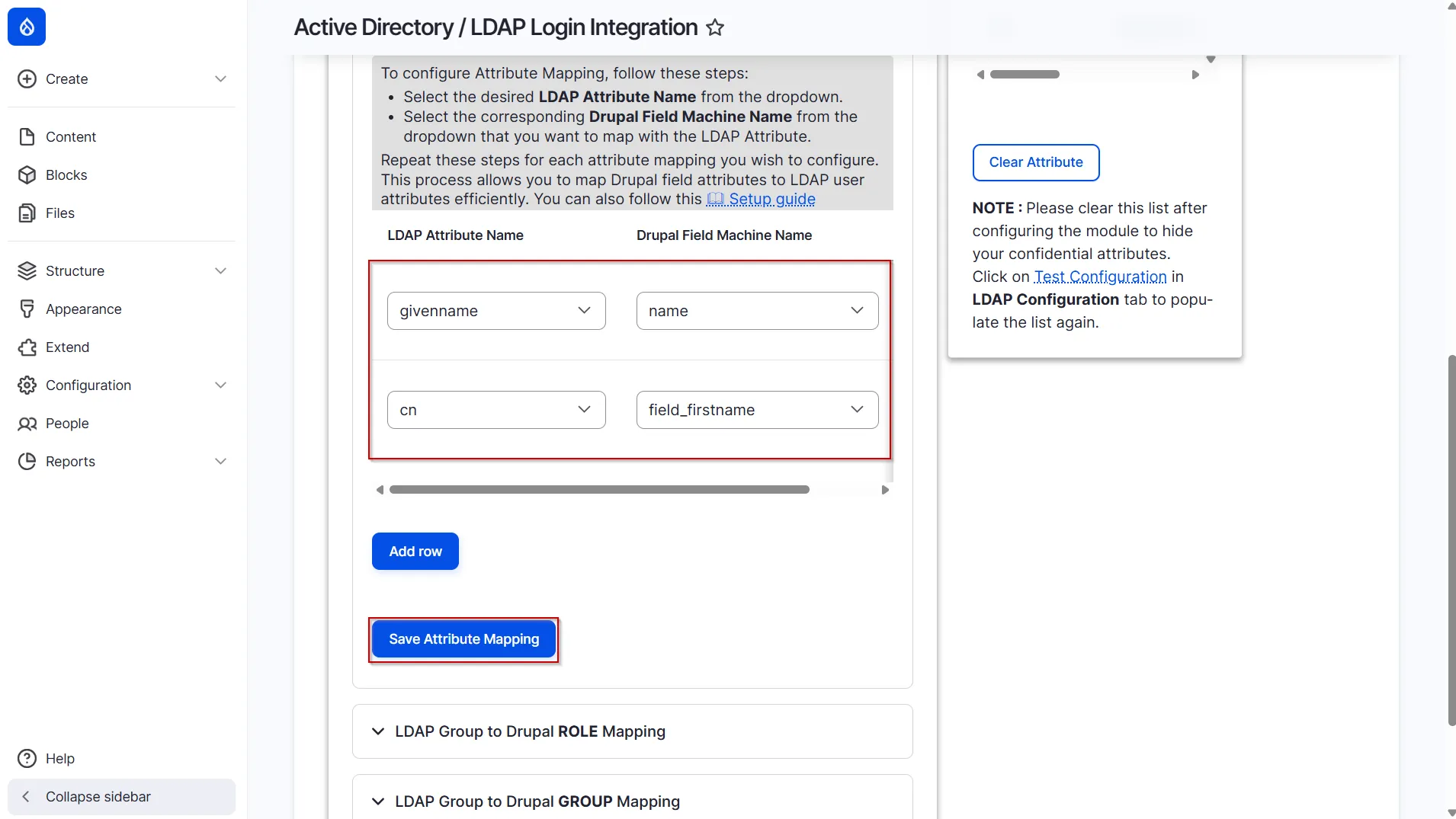 Drupal LDAP - Custom Attribute Mapping