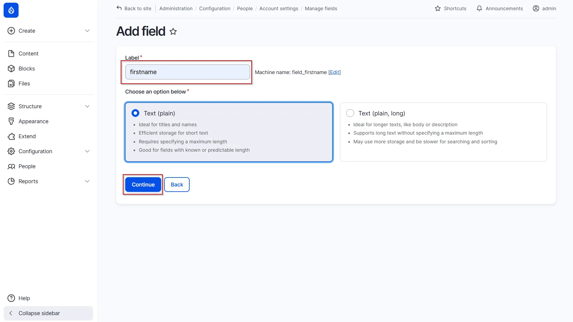 Drupal LDAP - Enter Label for the New Field