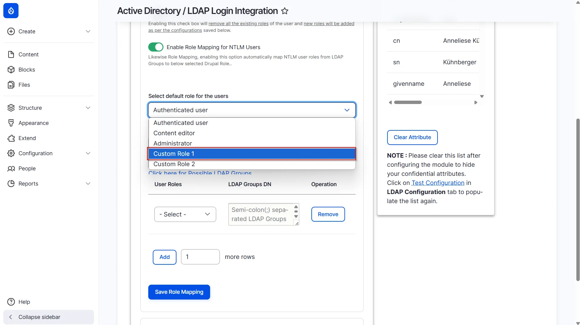 Drupal LDAP - Select Default Role for Users