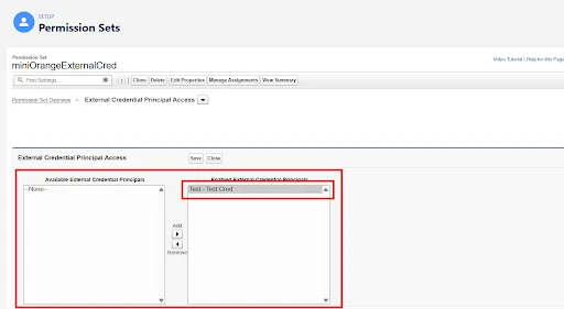 Save External Credential Principal Access