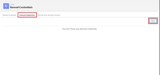 Open External Credentials tab and click New