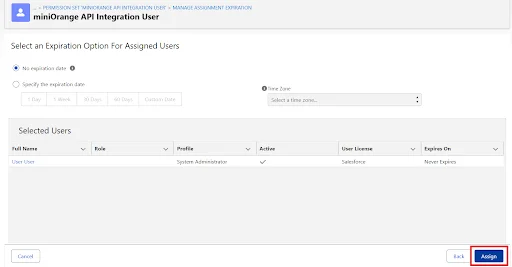Grant permission set to selected users