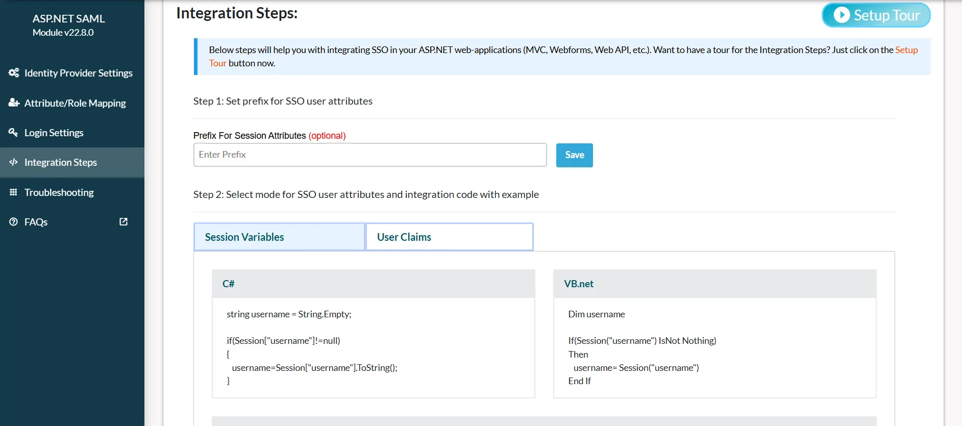 ASP.NET Framework - Integration Code
