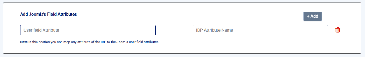 Joomla SAML single sign on User Field Attribute Mapping