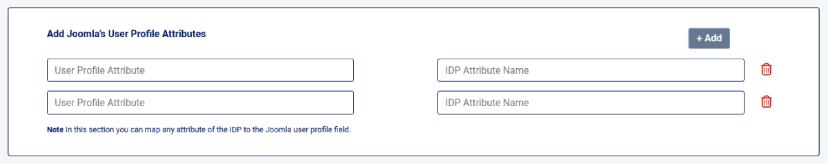 Joomla SAML single sign on User Profile Attribute Mapping