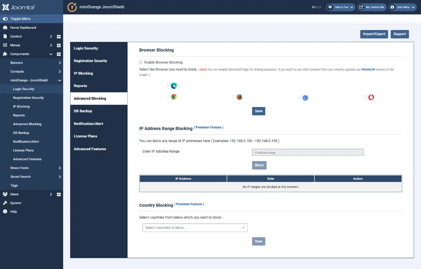 JoomShield Advanced Blocking