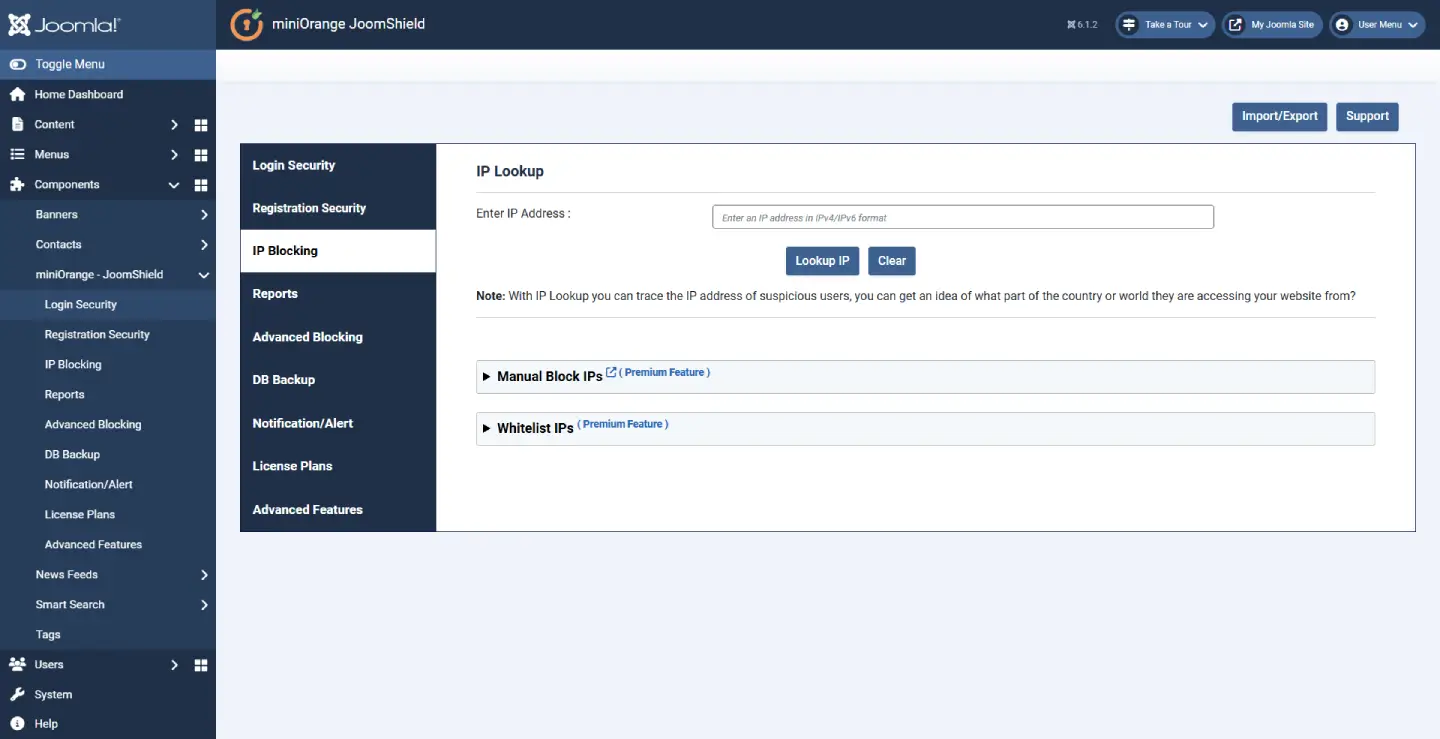JoomShield IP Blocking