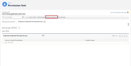 Manage Assignments for permission set