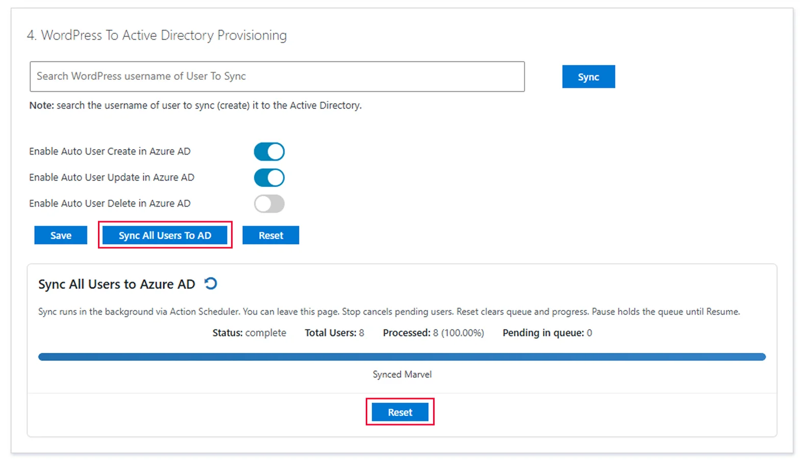 Setup Azure AD Sync - Manual WordPress to Active Directory Sync