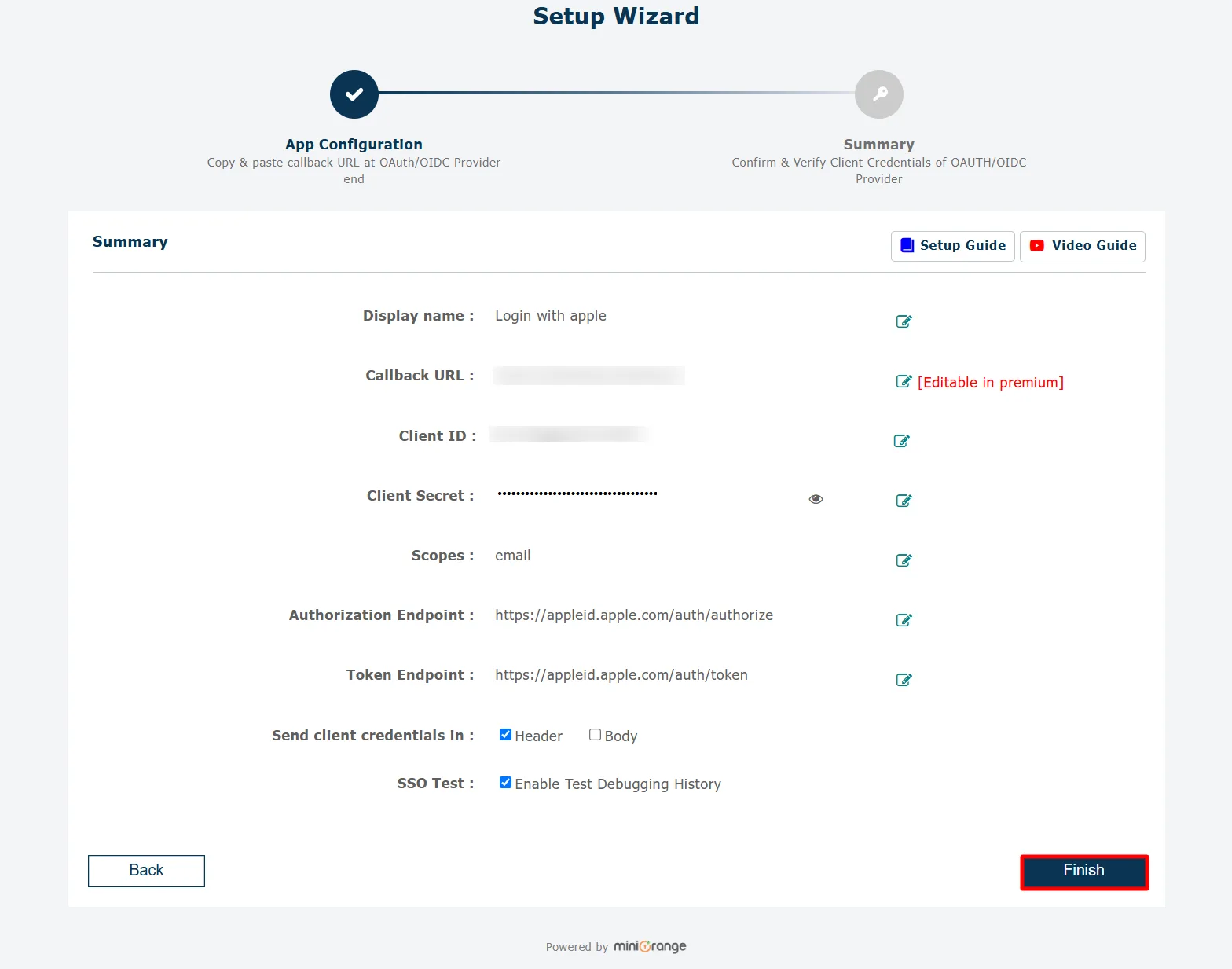 Configure Apple SSO (Single Sign-On) - Select Application