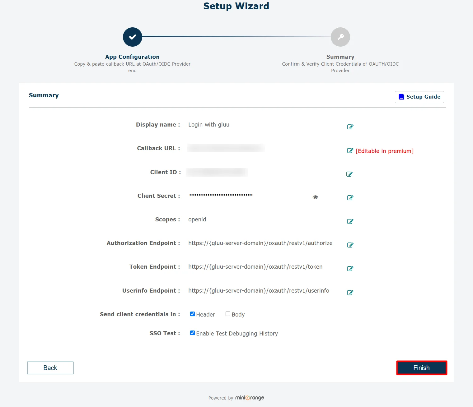 Configure Gluu Server SSO - Select Application