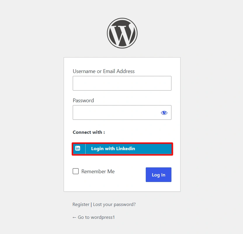 Configure LinkedIn SSO (Single Sign-On) - Login Button