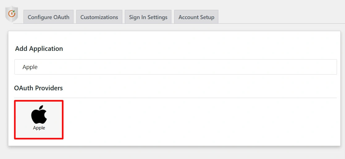 Configure Apple SSO (Single Sign-On) - Select Application
