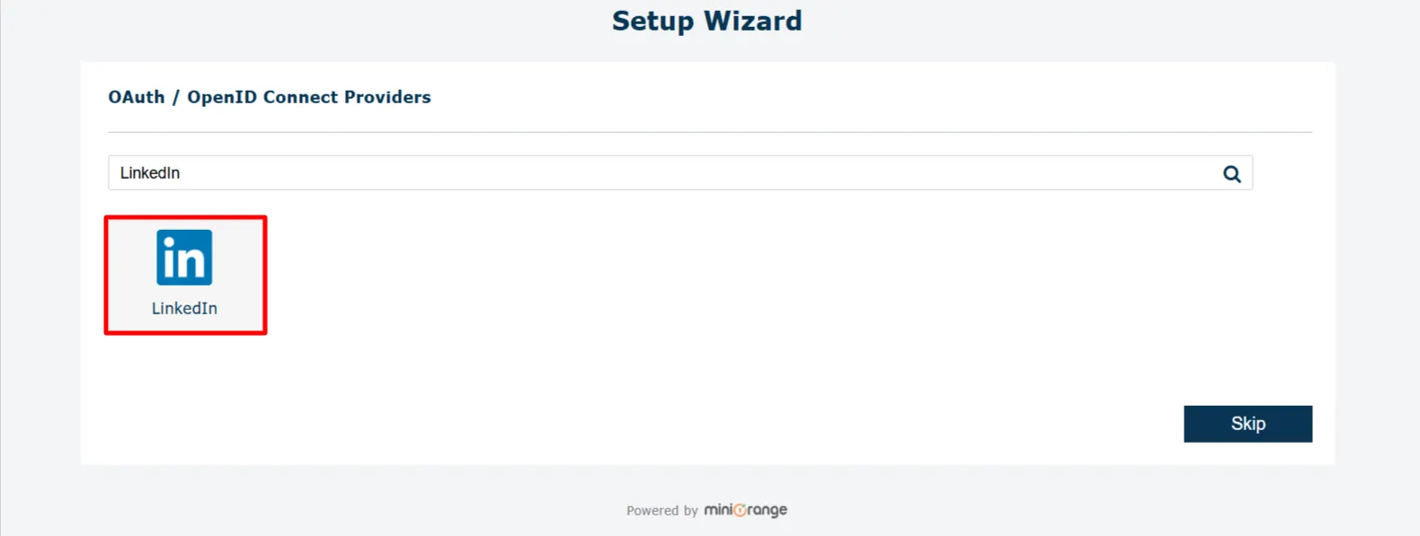 Configure LinkedIn App SSO - Select Application