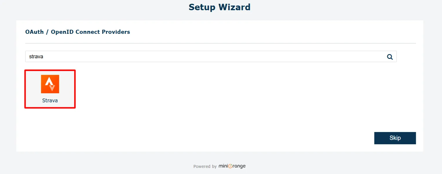 Configure Strava SSO (Single Sign-On) - Select Application