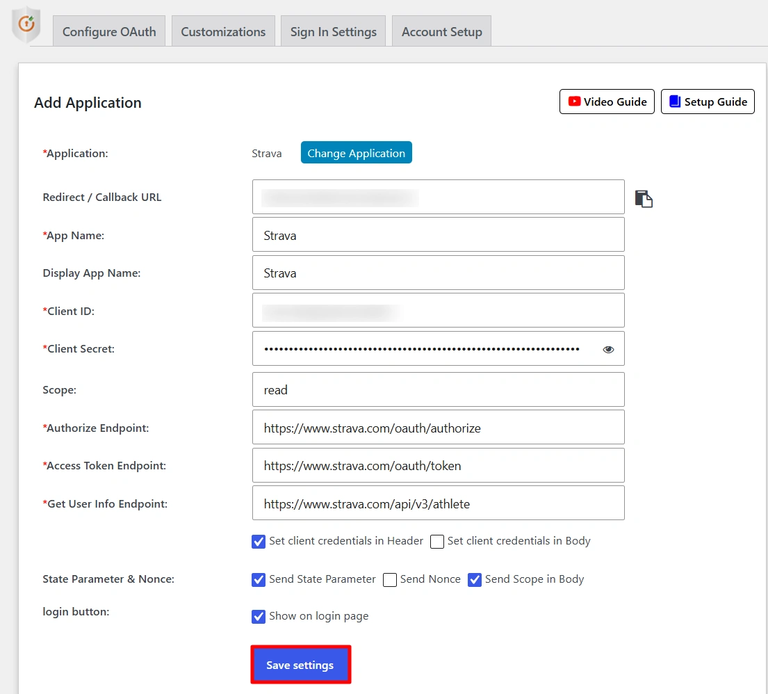 Configure LinkedIn App SSO - Application Details