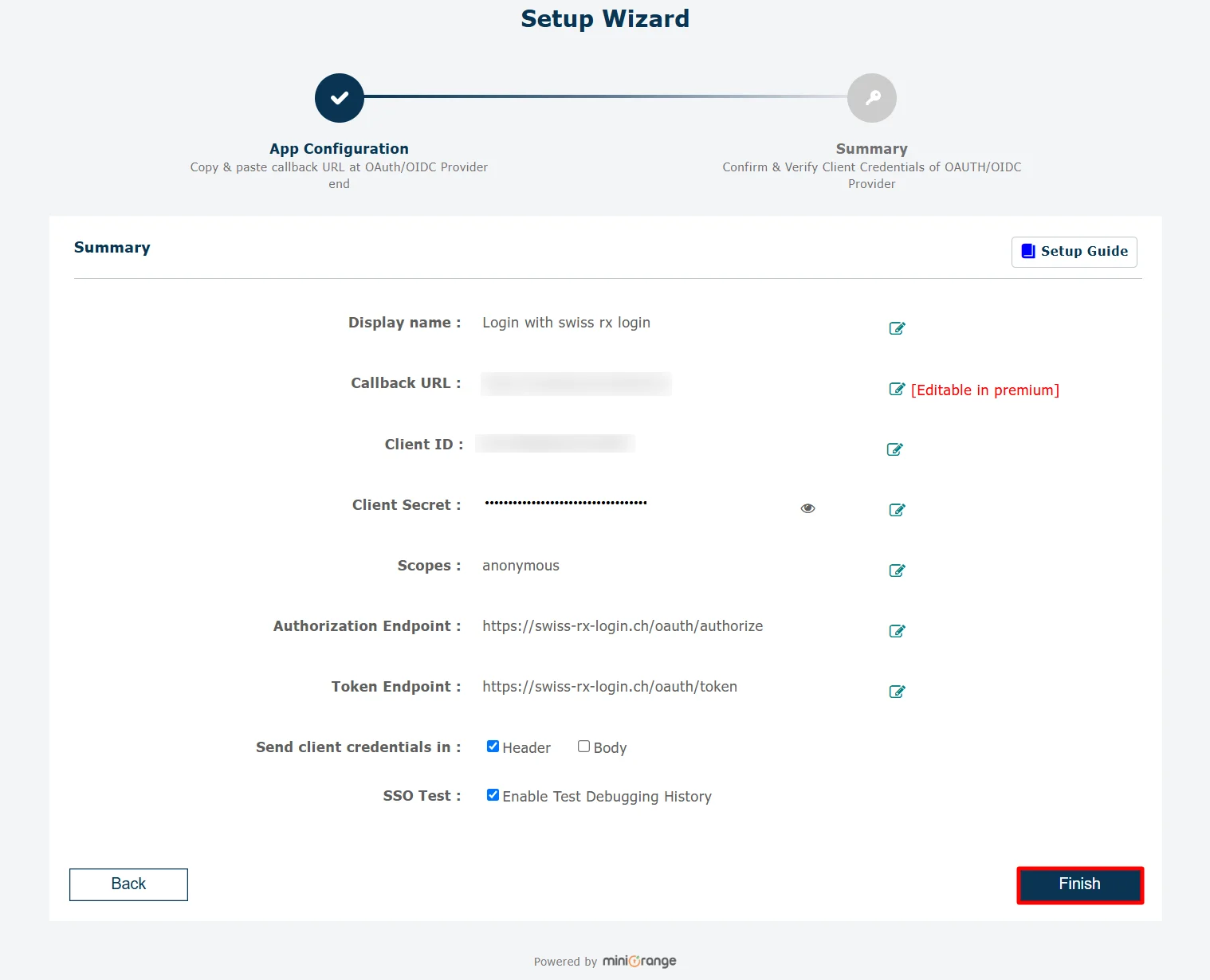 Configure Swiss-RX-Login SSO (Single Sign-On) - Select Application