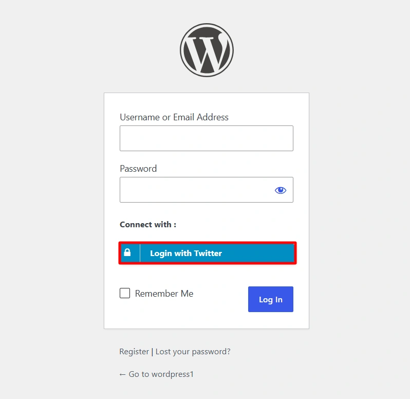 Configure Twitter SSO (Single Sign-On) - Login Button